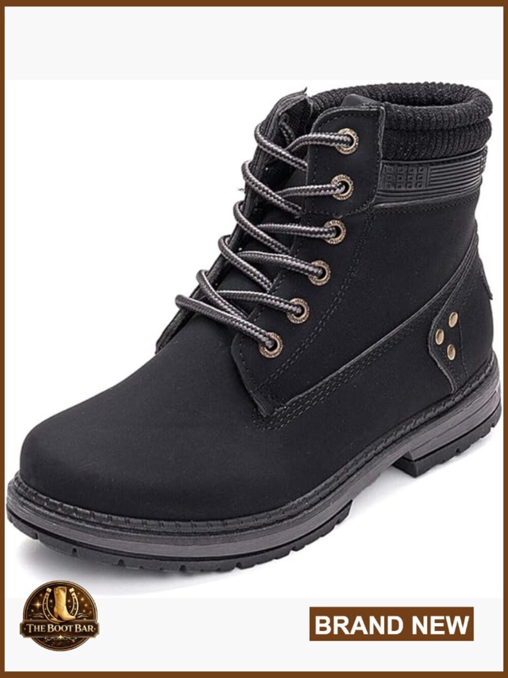Women's Waterproof Lace Up Ankle Combat Hiking Boots Low Heel Work